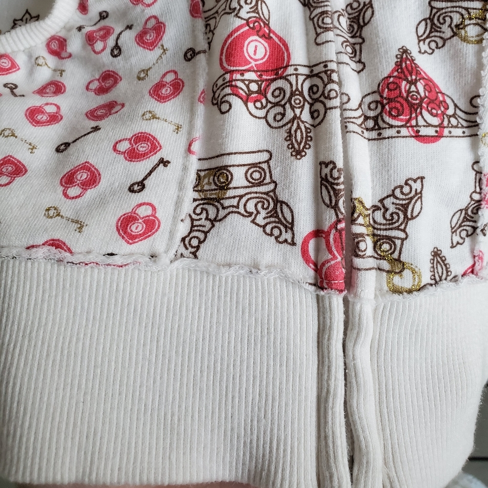 LIMITED TOO Cute Pastel Cream Pink Lockheart Kawaii Princess Graphic Hoodie - Picture 8 of 15